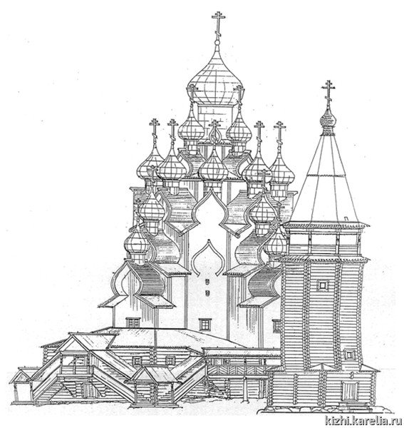 Преображенская Церковь Кижи фасад