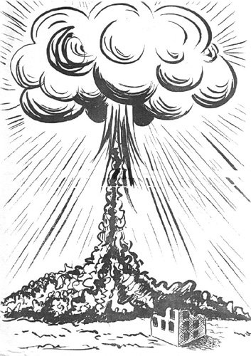 Ядерный взрыв чёрно белый