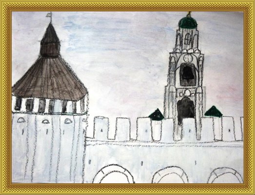 Астрахань башня в Кремле рисунок