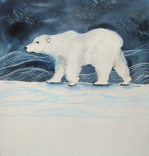 Рисование белого медвежонка