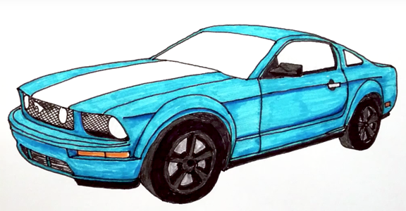 Мустанг тачка срисовывать