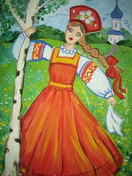 Рисование образа русской красавицы