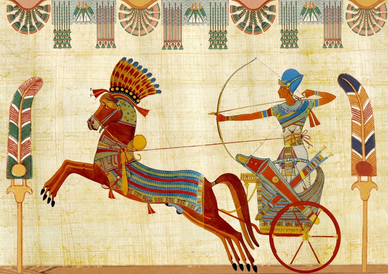 Древний Египет фараон на колеснице фреска