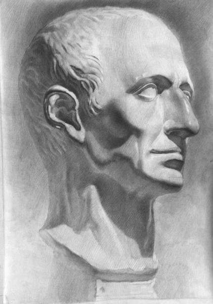 Цезарь голова гипсовая МАРХИ