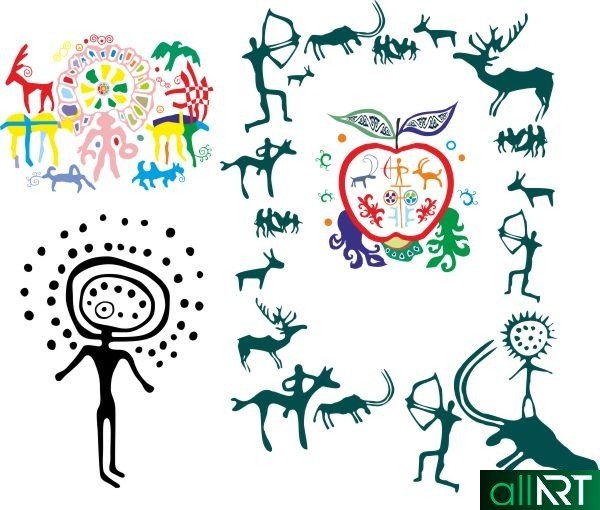 Петроглифы Тамгалы человек солнце