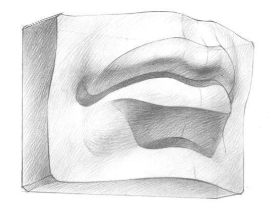Гипсовые губы Давида рисунок