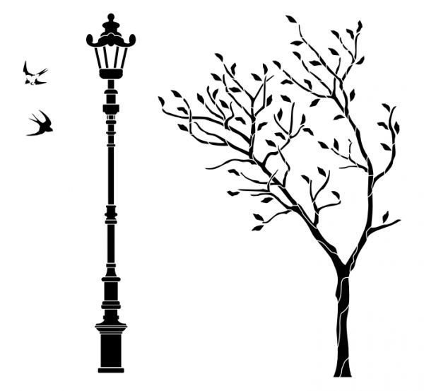 Силуэт фонарного столба