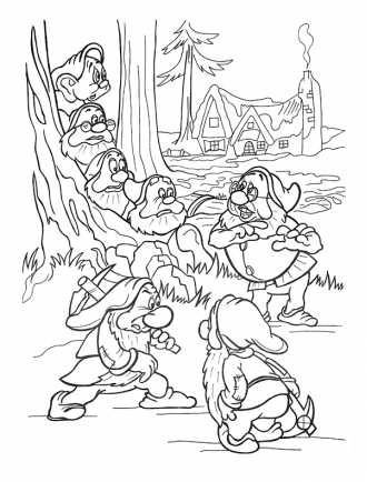 Шествие гномов раскраска