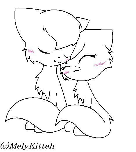 Пара котов для срисовки