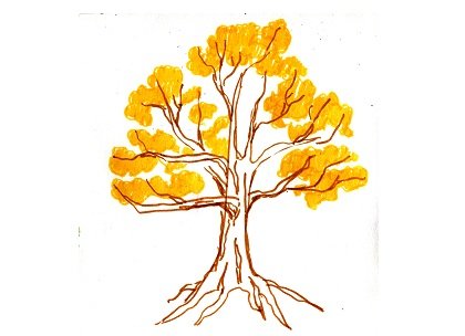 Нарисовать осенний дуб