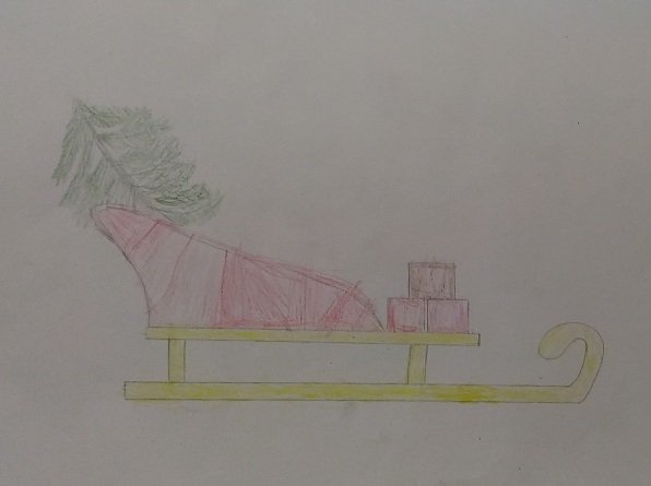 Рисование для детей санки