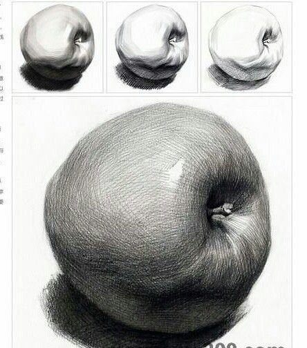 Фрукты штриховка карандашом