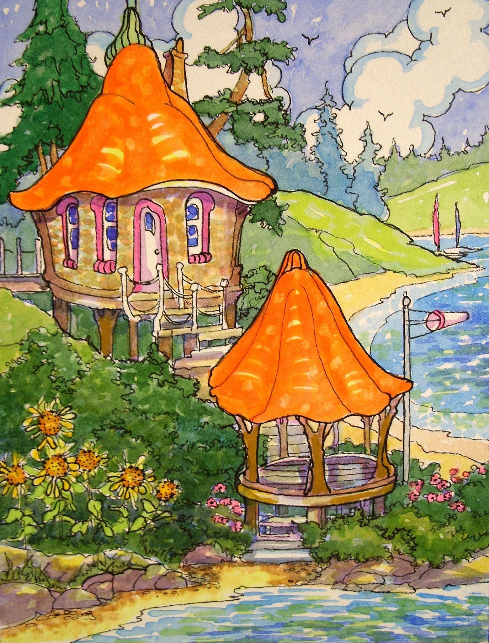 Сказочный домик иллюстрация