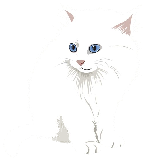 Белого мультяшного кота