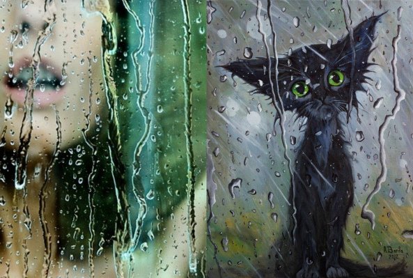 Весело под дождем абстракция