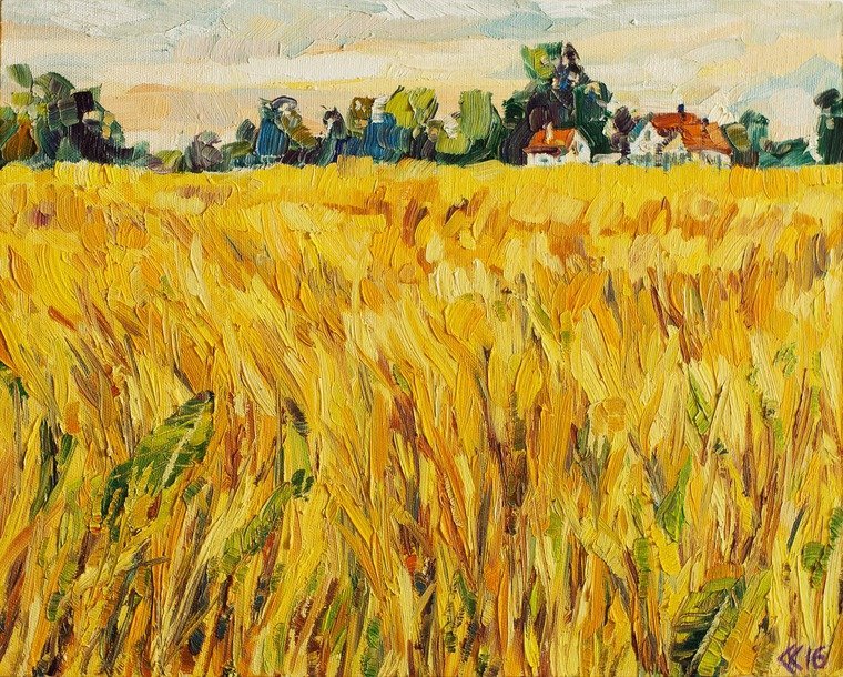 Нарисовать поле с пшеницей
