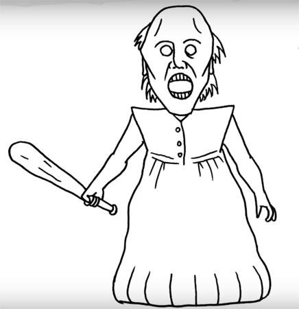 Бабка ГРЕННИ раскраска