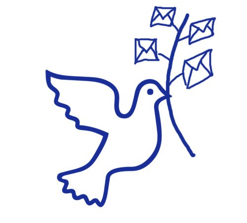 Голубь с письмом рисунок