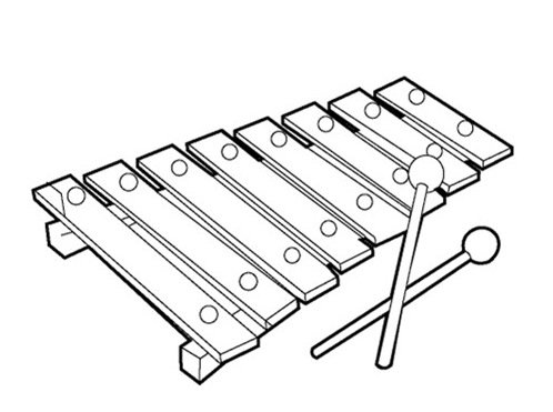 Раскраска металлофон музыкальный инструмент