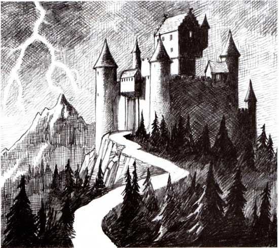 Замок рисунок карандашом