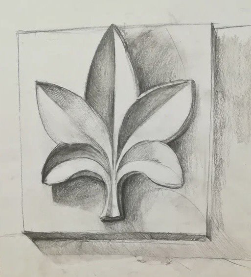 Гипсовая розетка трилистник построение