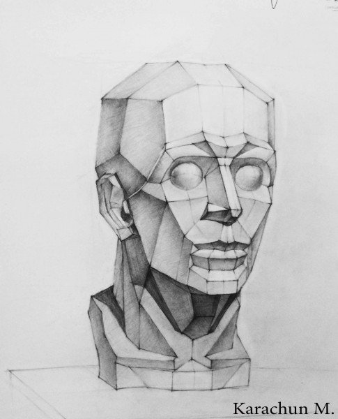 Обрубовка головы Академический рисунок