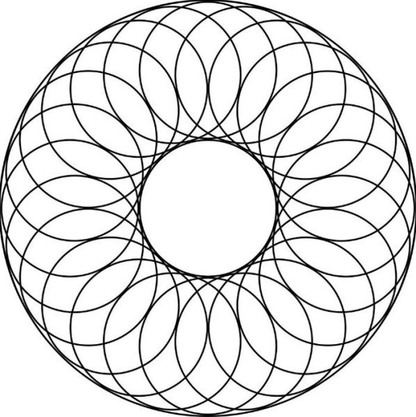 Узор из окружностей с помощью циркуля