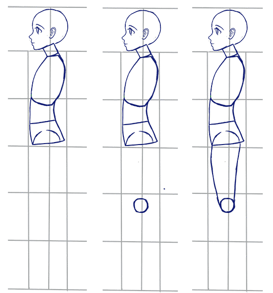 Аниме тело в профиль