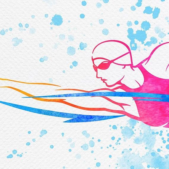 Пловец абстракция