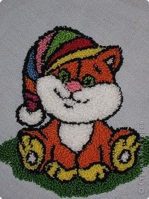 Рисунок кошечки для ковровой вышивки иглой