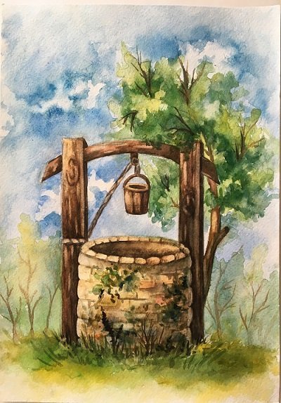 Колодец раскраска для детей