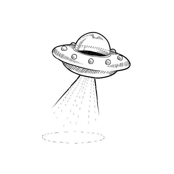 Тату летающая тарелка эскиз