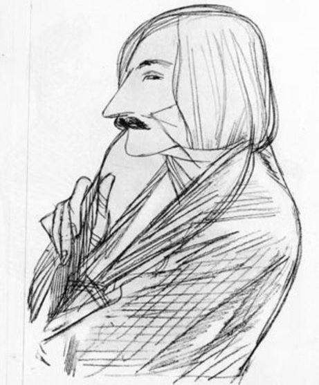 Гоголь портрет набросок