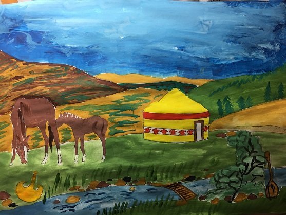 Байтерек рисунок карандашом