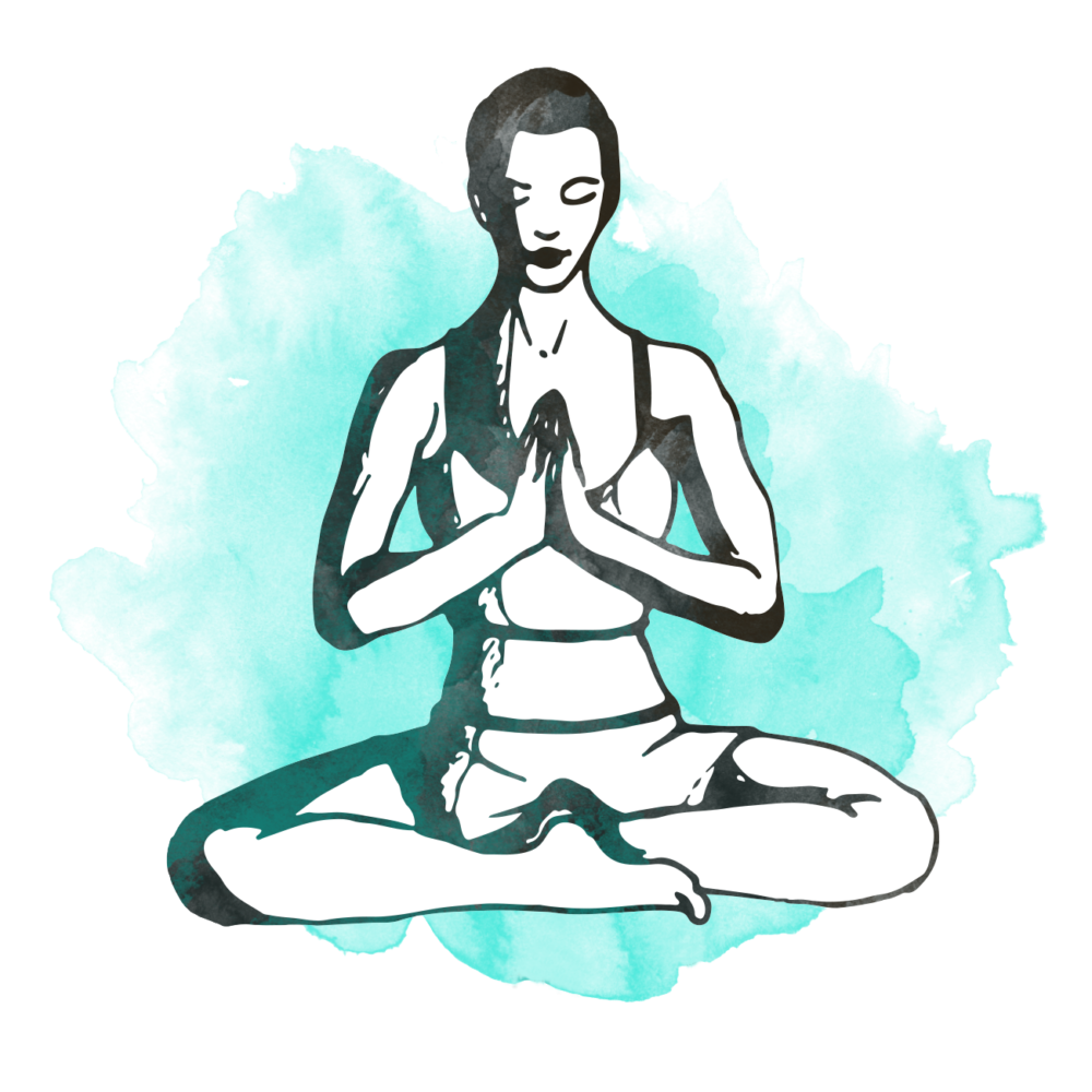 Мудра пранаяма Анджали. Мудра Анджали йога. Йога медитация. Йога иллюстрации.