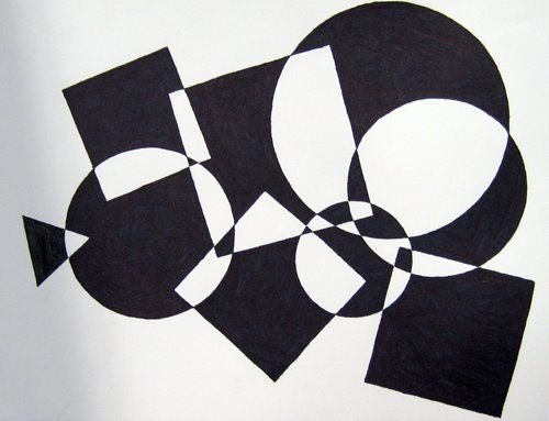 Ассиметричная композиция из геометрических фигур