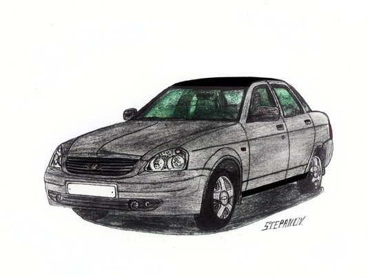 Лада Приора рисунок спереди