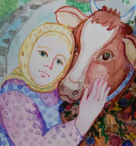 Рис. К сказке крошечка Хаврошечка