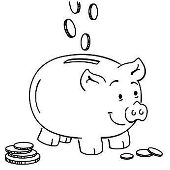 Хрюшка копилка раскраска