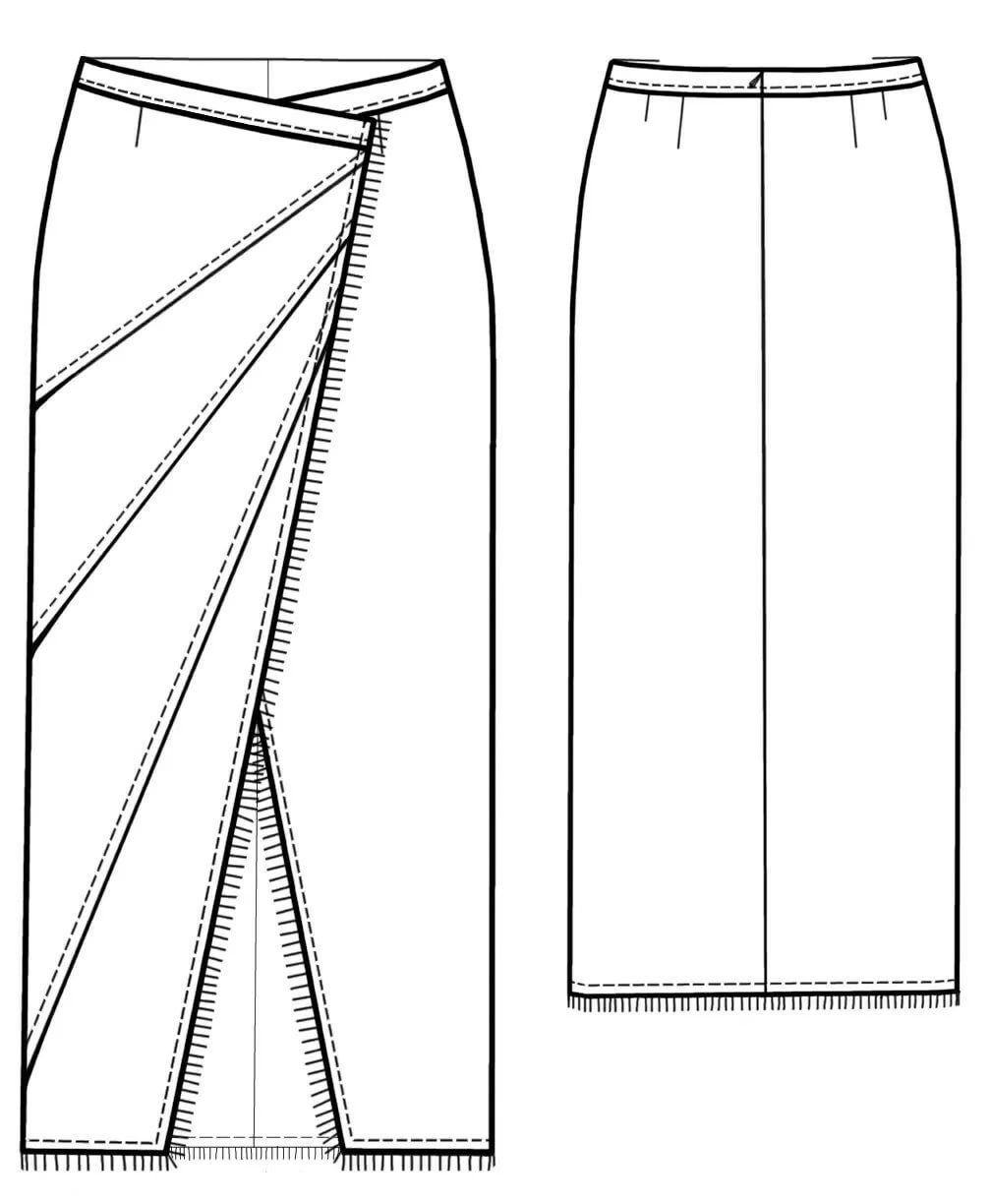 Джинсовая юбка карандаш с разрезом спереди выкройка