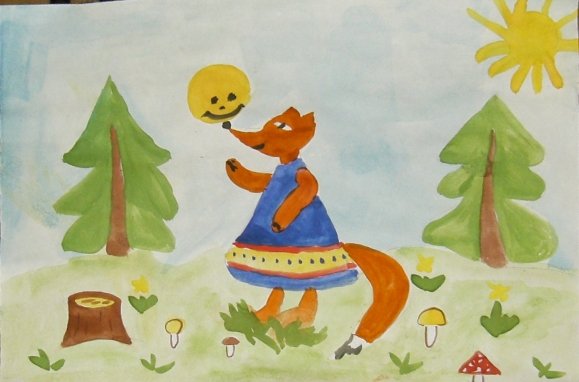 Детские рисунки Колобок