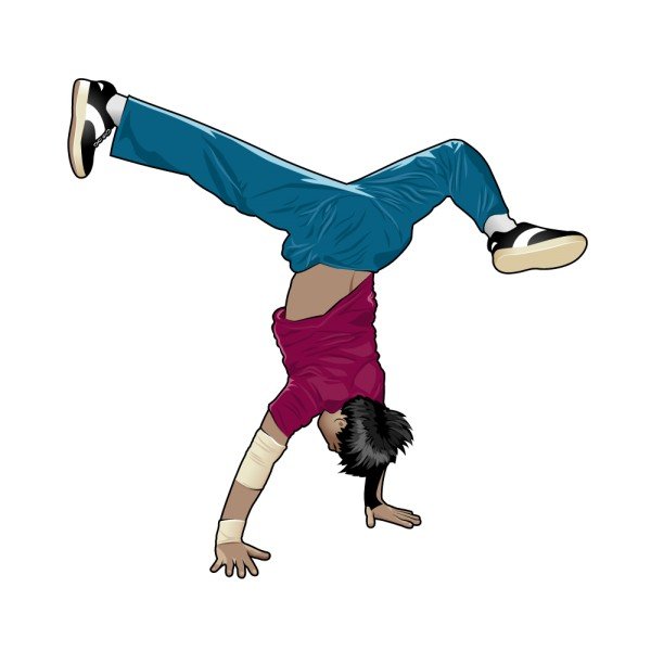 Брейк данс на белом фоне