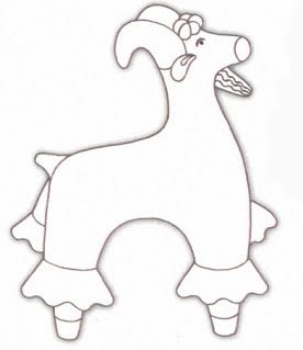 Дымковский козлик раскраска для детей