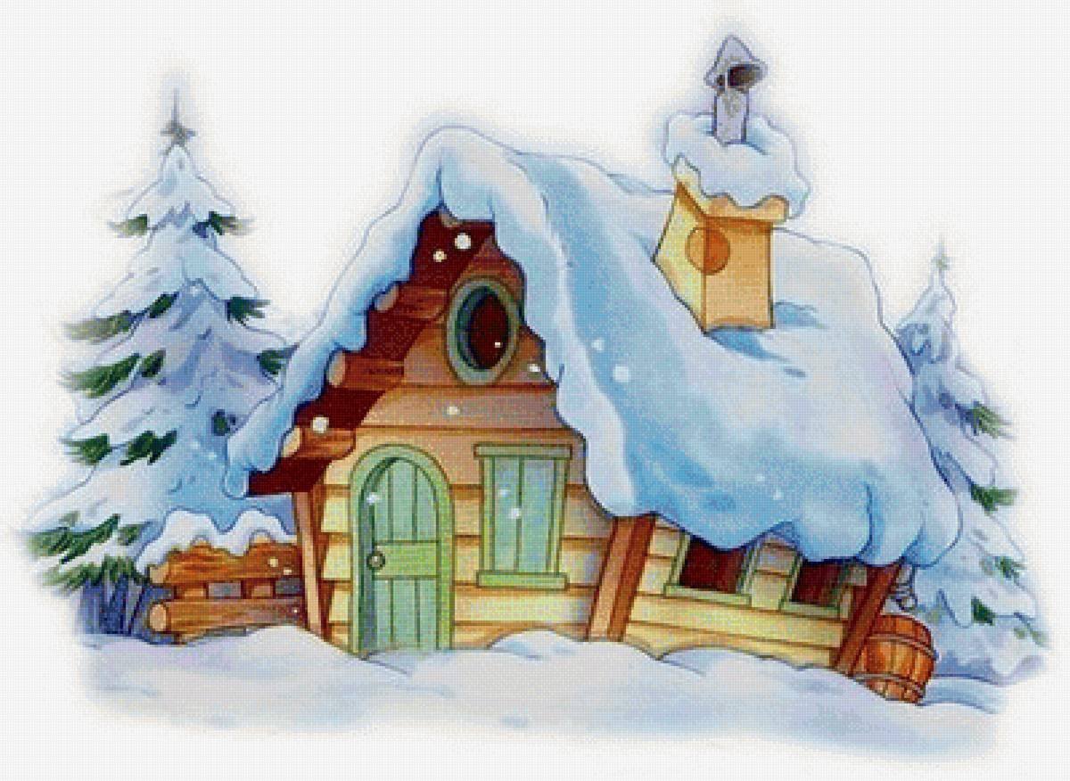 Сказочный домик в снегу