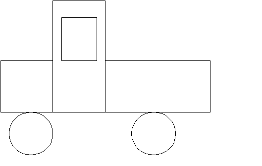 Легковой автомобиль из геометрических фигур