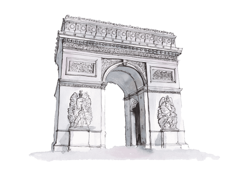 Арка нарисовать. Триумфальная арка Париж. Ампир. Триумфальная арка в Париже.. Шальгрен Триумфальная арка. Триумфальная арка Франция рисунок.