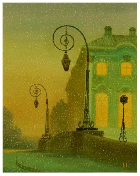 Леонид Строганов Графика пейзаж городской