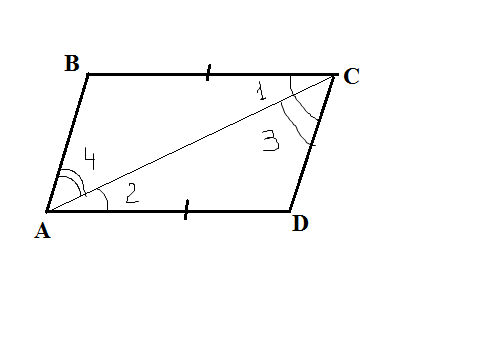 Угол ABC углу DCB 90 градусов AC bd доказать что ad CD