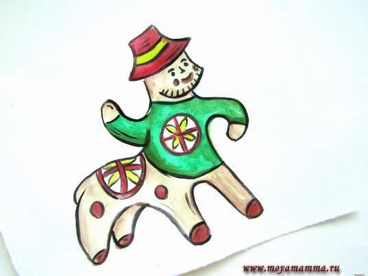 Полкан рисования Каргопольская игрушка