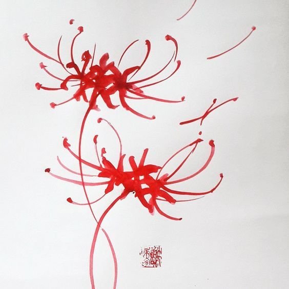 Хиганбана ликорис тату